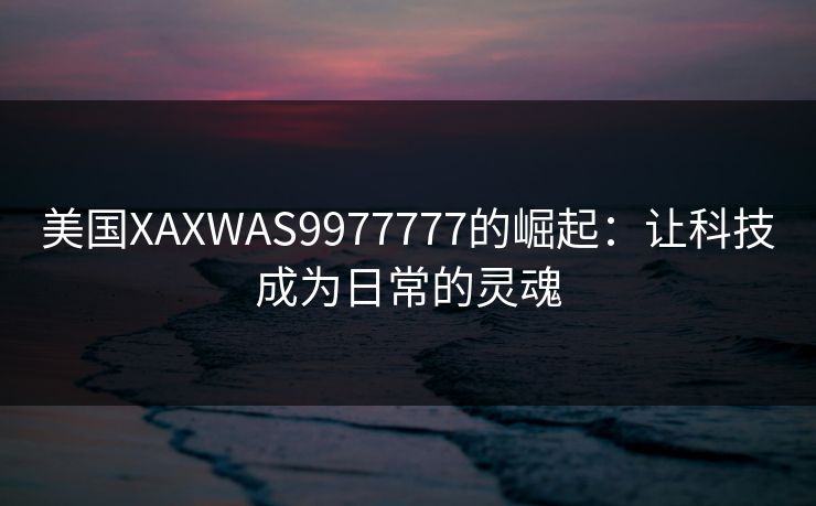 美国XAXWAS9977777的崛起：让科技成为日常的灵魂