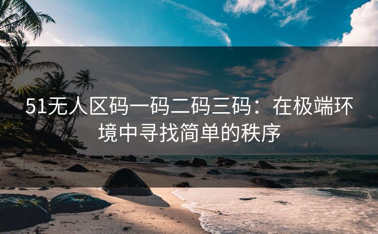 51无人区码一码二码三码：在极端环境中寻找简单的秩序